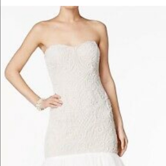 Adrianna-Papell beaded strapless long gown - Picture 5 of 6